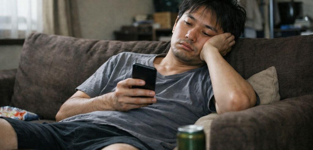 35歳当時の釣り三昧の生活：何も成長していない時代。
釣り道具を持つ手元、または平凡な日常の風景