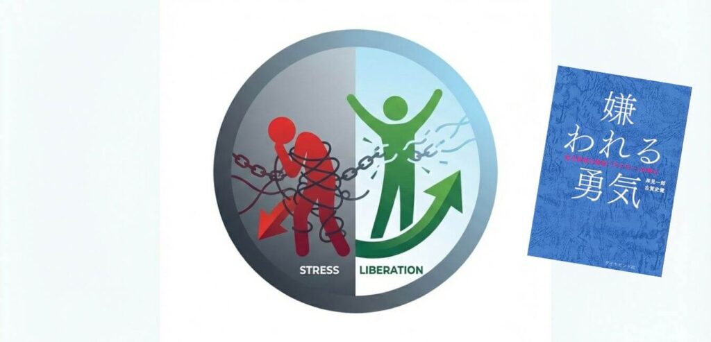 人間関係のストレスからの解放を象徴するアイコン画像