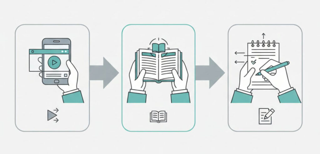 YouTubeと読書を組み合わせたハイブリッド学習フロー